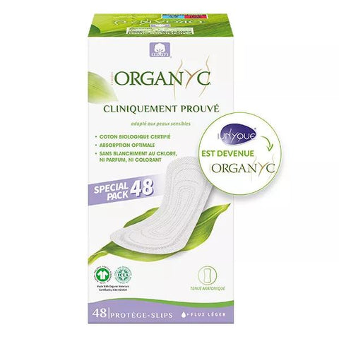 Organyc Panty Liners Organic Cotton GOTS Extra Thin Bulk box of 48