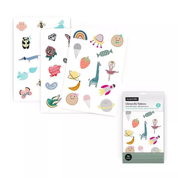 Suavinex tatouages enfant anti-moustiques à la citronnelle 3A+ (14 unités)