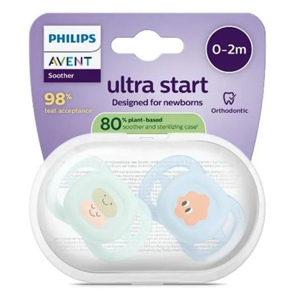 Avent Sucette Ultra Start jour 0-2M Imprim Polaire x2 silicone, sans BPA