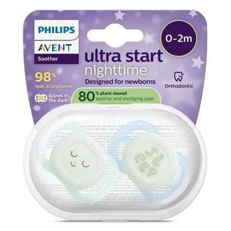 Avent Sucette Ultra Start Nuit 0-2M Polaire silicone, sans BPA