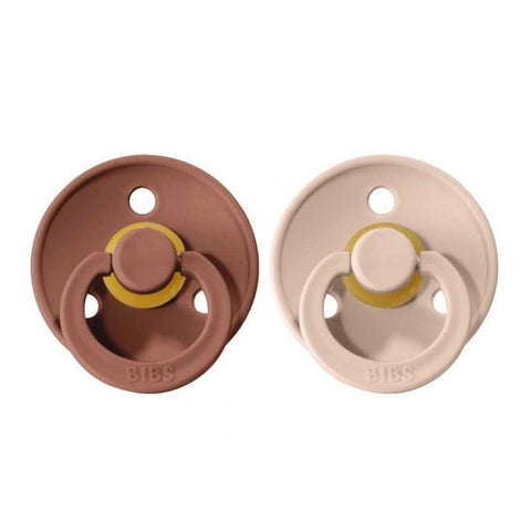 BIBS Pack sucettes latex 0-6 mois Blush et Woodchuck T1 (2 pièces)
