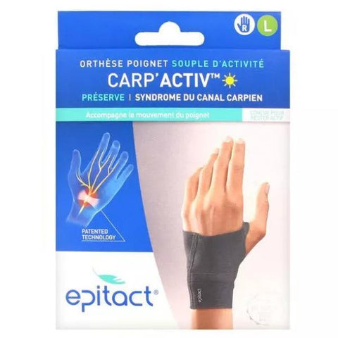 Epitact Carp'Activ Flexible Wrist Support for Activity Preserves Carpal Tunnel Syndrome Right Size L 1 unit