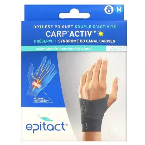 Epitact Carp'Activ Flexible Wrist Brace for Activity, Preserves Carpal Tunnel Syndrome, Right, Size M, 1 unit