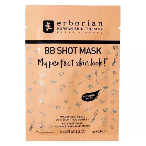 Erborian BB Shot Mask Masque Tissu Visage Effet Peau de Bébé (14 g)