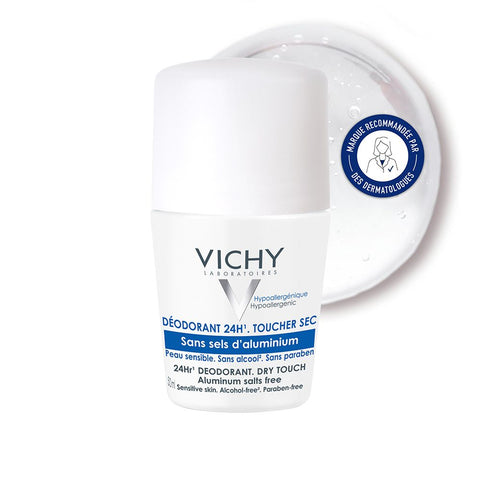 Vichy Déodorant 24H actif anti-odeur d'origine naturelle toucher sec Roll-on (50 ml)