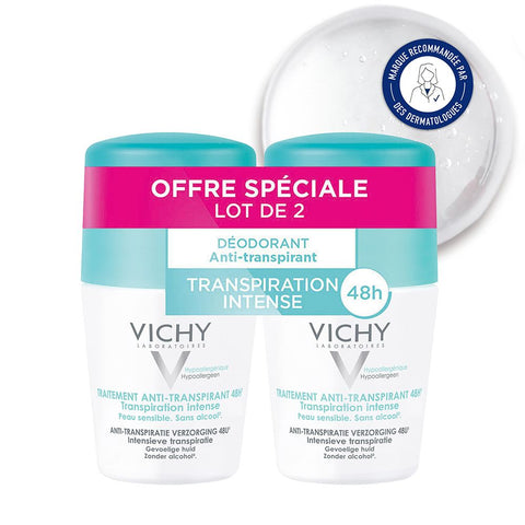 Vichy Déodorant Anti-Transpirant 48h Roll-On Sans Parfum (2 x 50 ml)