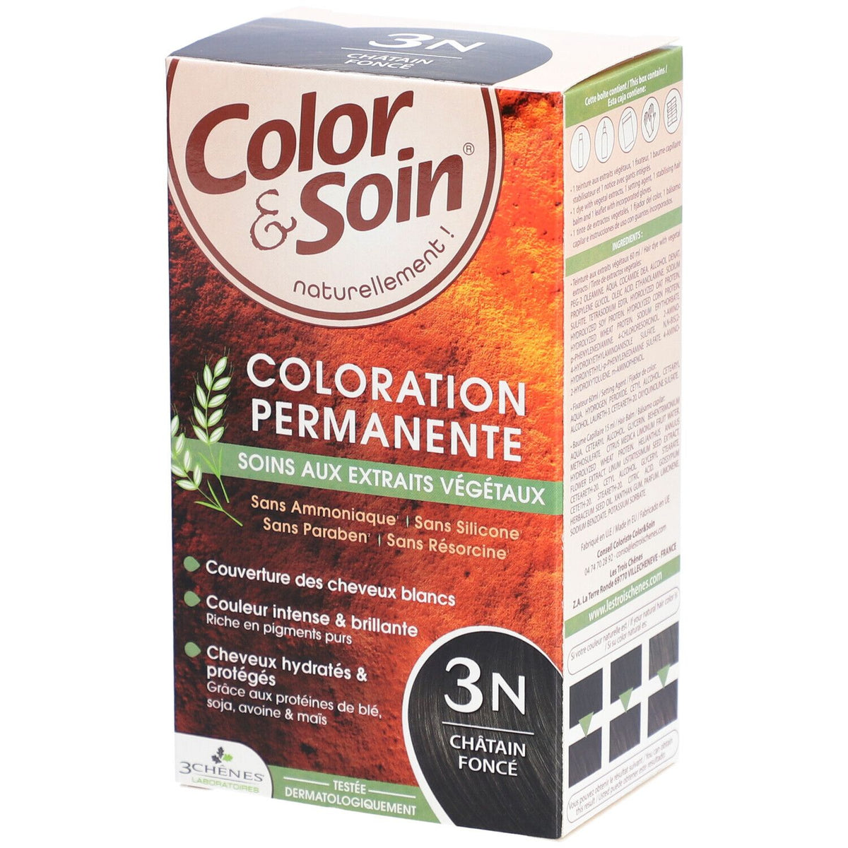 Les 3 Chênes Color & soin 3N châtain foncé — 135 ml