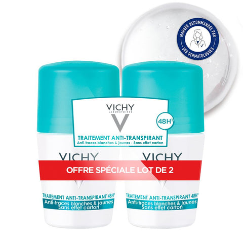 Vichy Traitement Antitranspirant 48 H Roll'on Déodorant (2x50 ml)