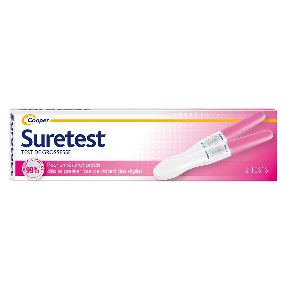 Cooper SURETEST Test de grossesse (boîte de 2 tests)