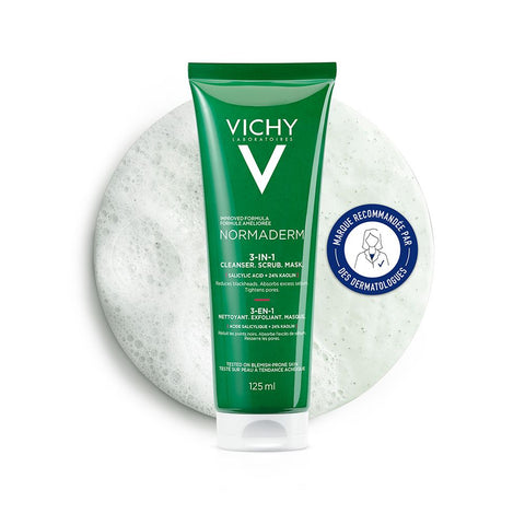 Vichy Normaderm 3 en 1 Nettoyant + Exfoliant + Masque (125 ml)
