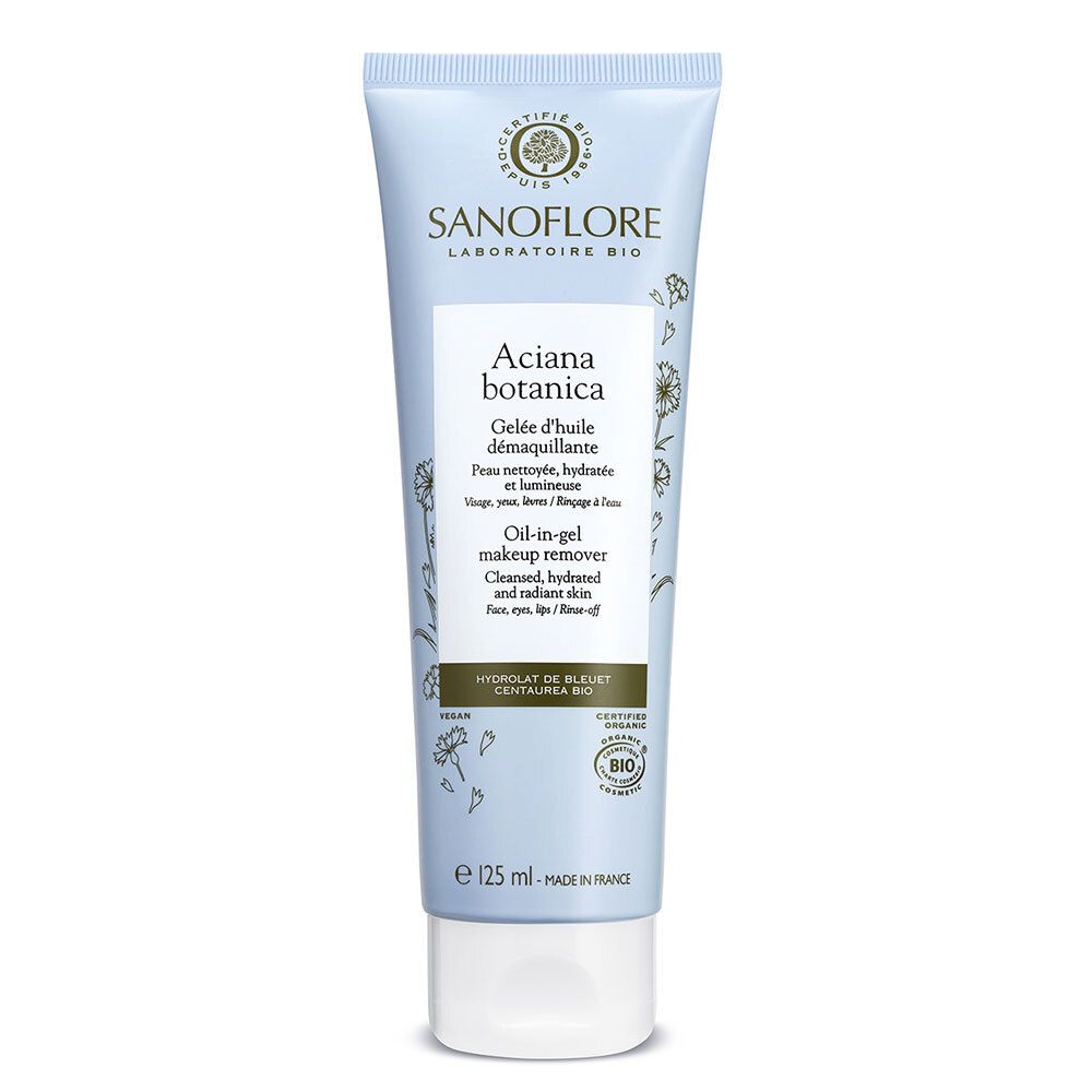 Sanoflore Aciana botanica Gelée d'huile démaquillante visage, yeux et lèvres certifiée Bio (125 ml)