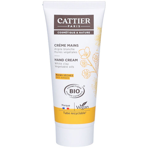 Cattier Crème mains à l'argile blanche et huiles végétales (75 ml)