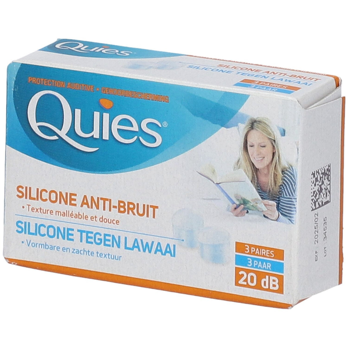 Quies® Protection auditive en silicone translucide (3 pièces)