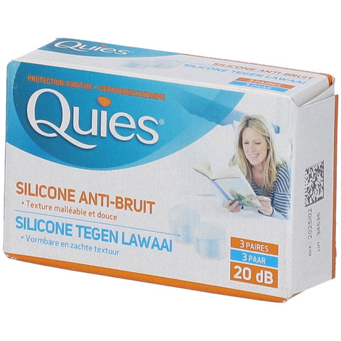 Quies Silicone Noise-Cancelling Ear Plugs Discreet 3 pairs