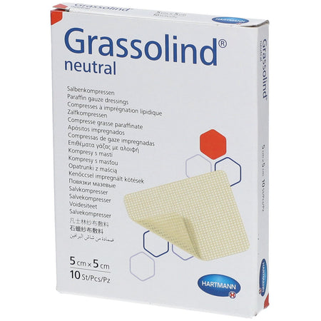 Hartmann Grassolind® Neutral 5 x 5 cm - 10 pièces
