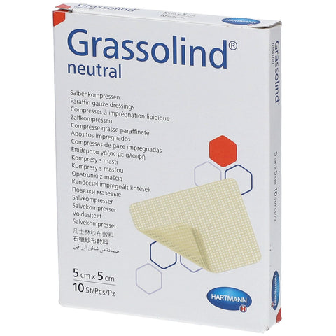 Hartmann Grassolind® Neutral 5 x 5 cm - 10 pièces