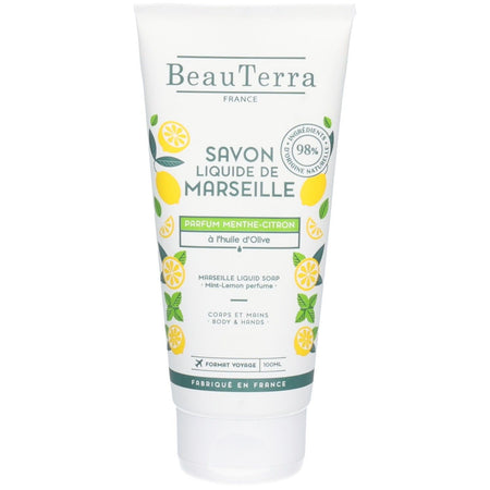 BeauTerra Savon Liquide de Marseille - Menthe Citron — 100 ml