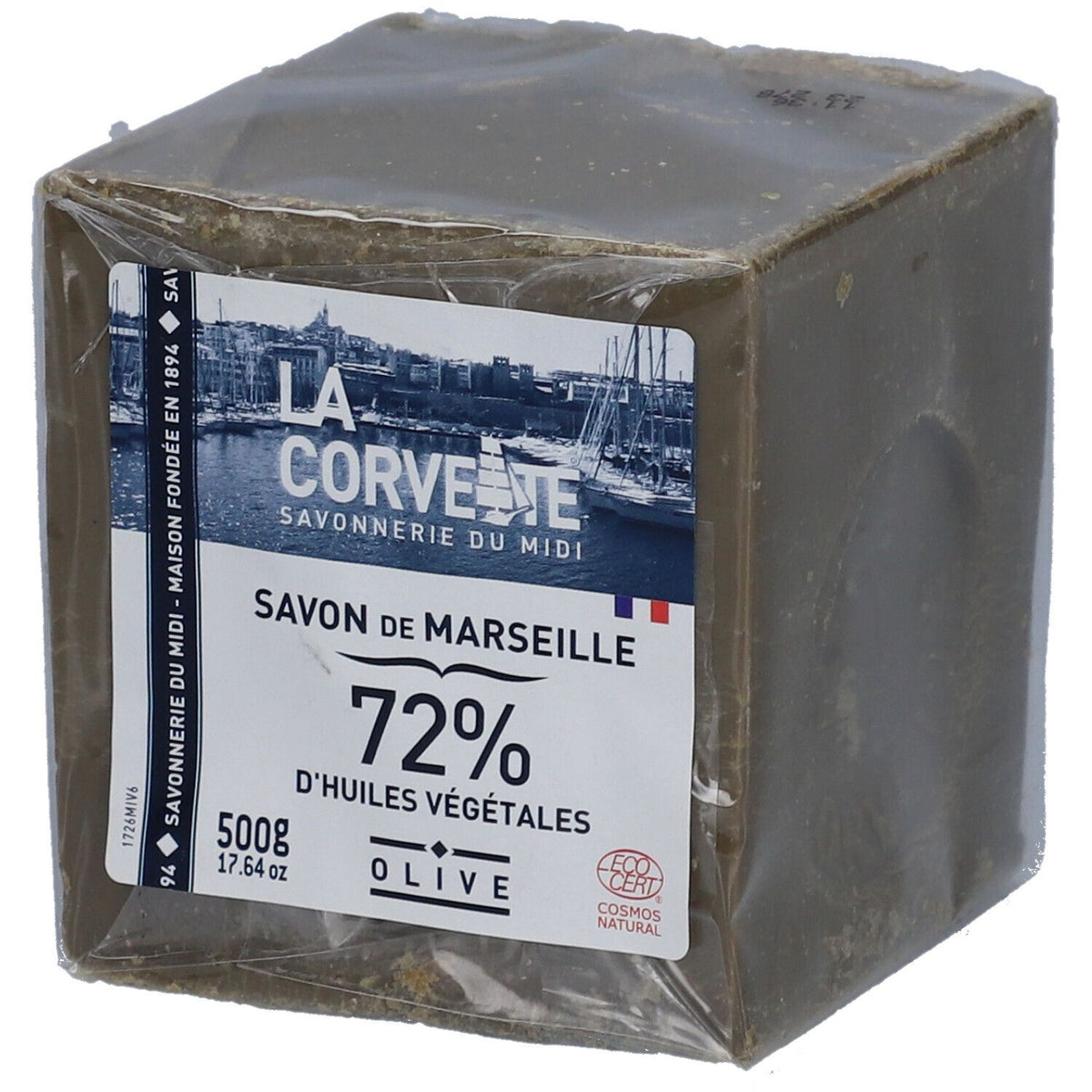 LA CORVETTE Cube de savon de Marseille à l'huile d'olive (500 g)