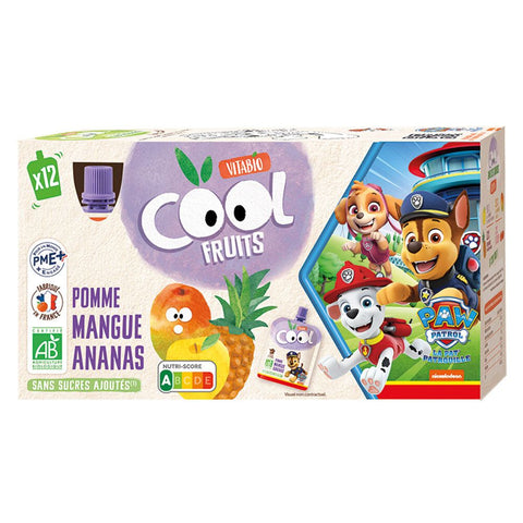 Vitabio Cool Fruits La Pat' Patrouille Pomme Mangue Ananas +3 ans (12x90 g)