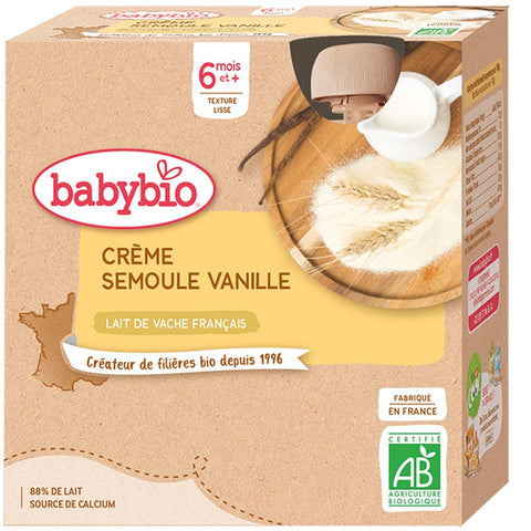 Babybio crème de semoule vanille dès 6 mois (340 g)