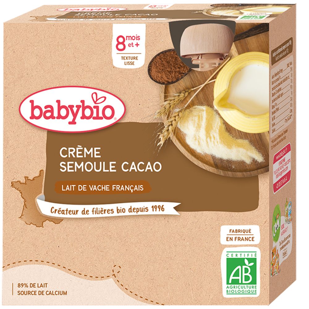 Babybio Crème semoule cacao dès 8 mois (340 g)