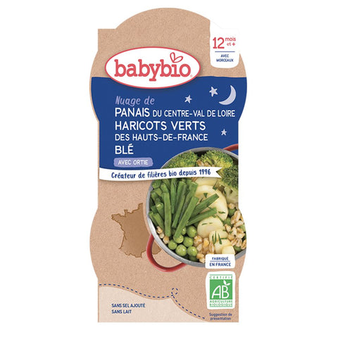 Babybio Dinner Bowl Green Beans Parsnip Wheat +12m Organic 2 x 200g
