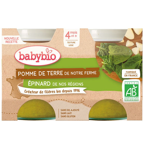 Babybio POMME DE TERRE DE NOTRE FERME EPINARD DE NOS RÉGIONS dès 4 mois — 260 g