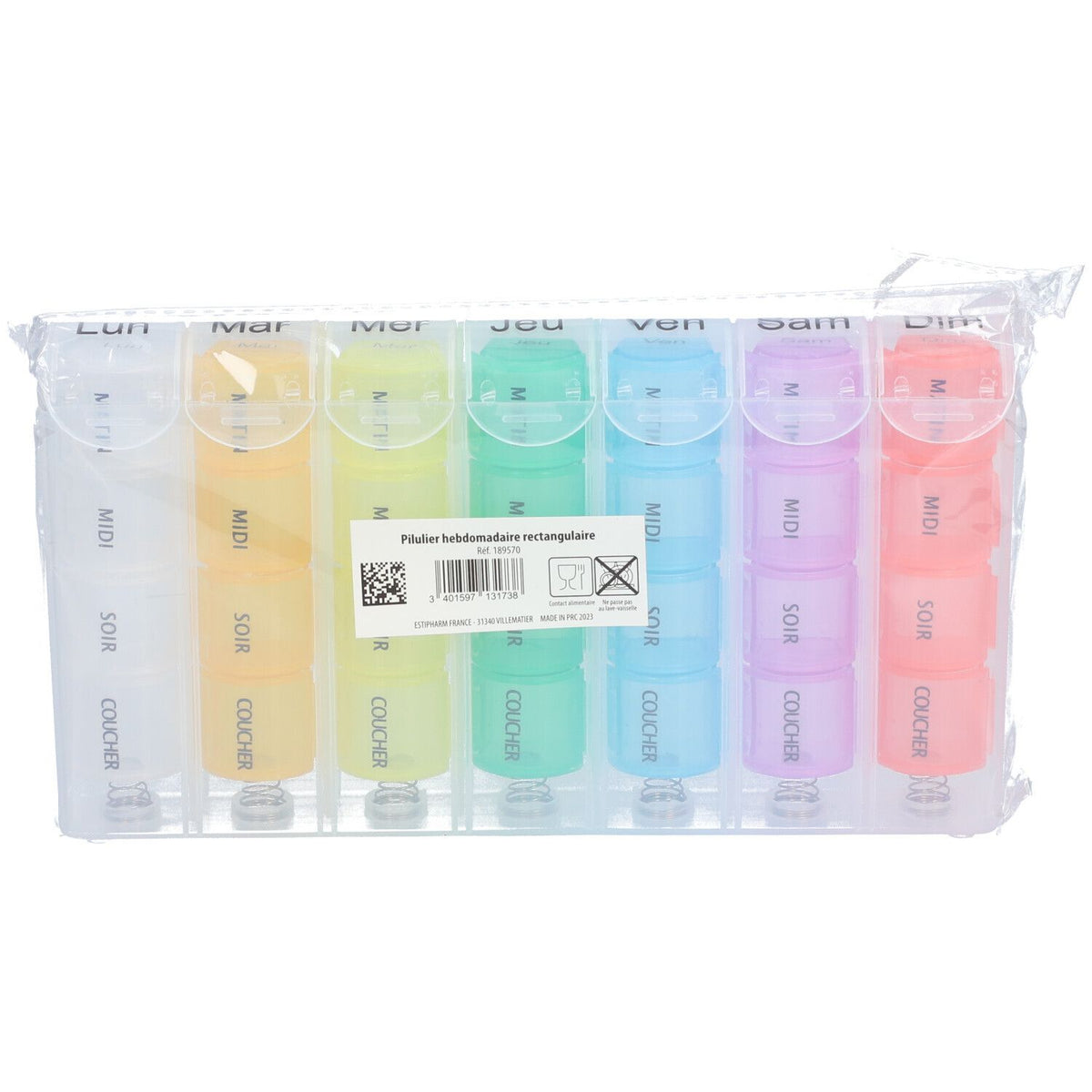Estipharm Pilulier hebdomadaire rectangulaire 1 semaine (1 pièce)