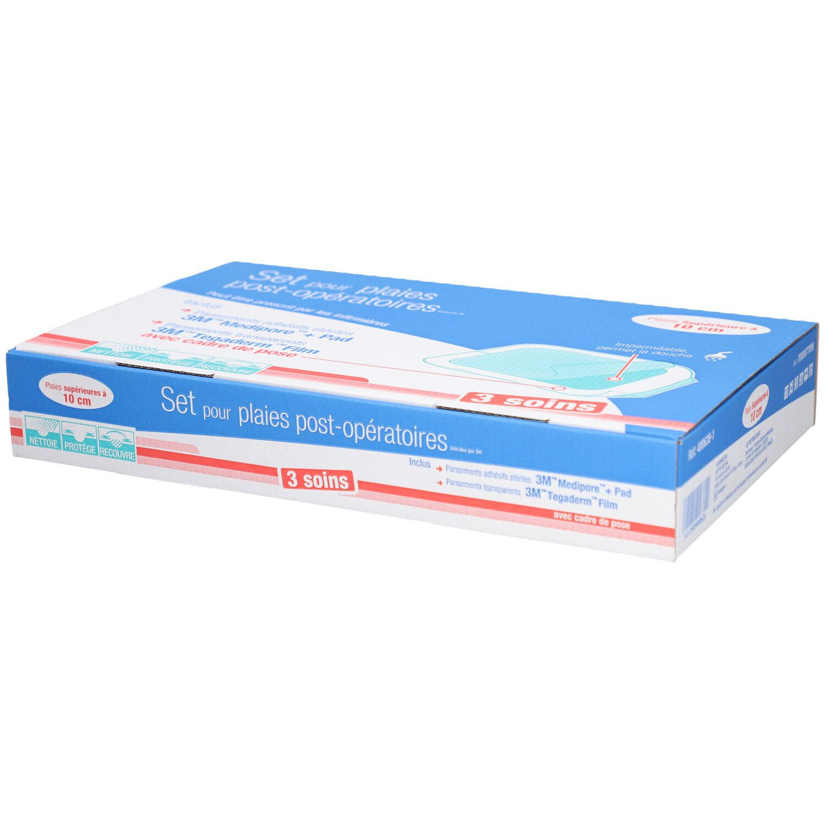 3M Set pour plaies post-opératoires - Set de nettoyage et de recouvrement pour grande plaie