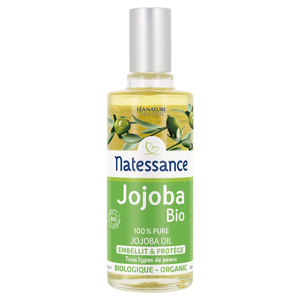 Natessance Huile de jojoba bio 100 % pure pressée à froid (50 ml)