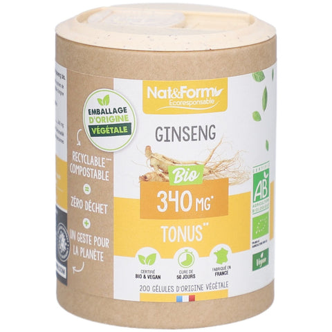 Nat&Form Ginseng Bio en gélules (200 pièces)