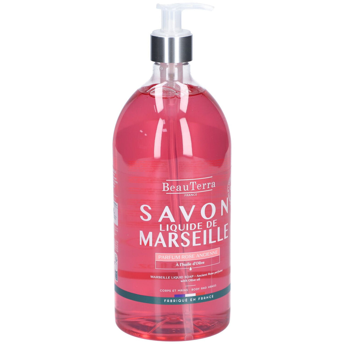 BeauTerra Savon liquide de Marseille - Rose Ancienne (1 L)
