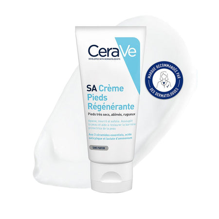 CeraVe SA Crème Pieds Régénérante pour les pieds très secs, abîmés et rugueux (88 ml)