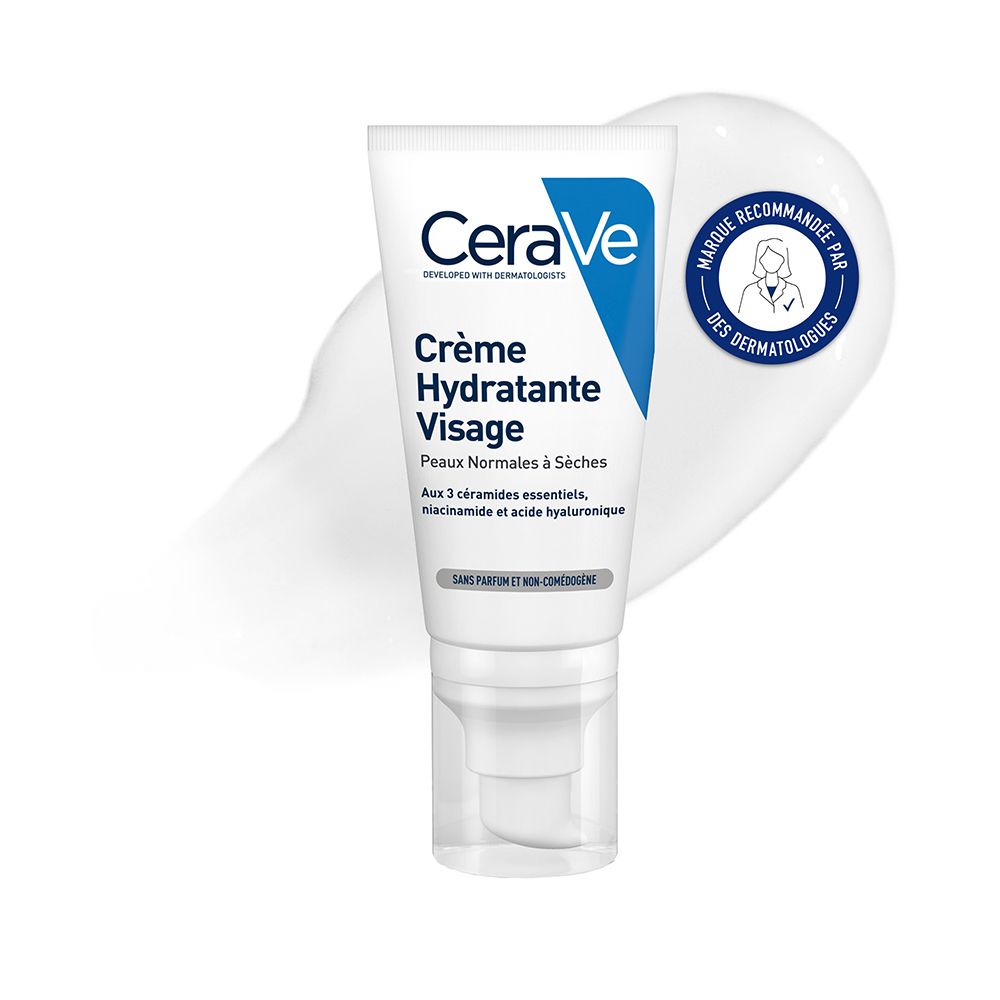 CeraVE Crème Hydratante Visage pour les peaux normales à sèches (52 ml)