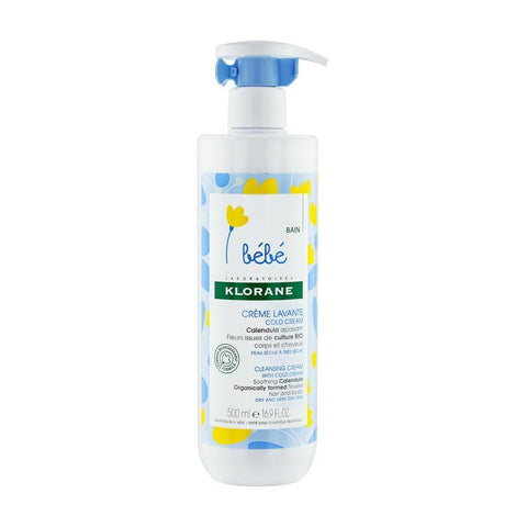 Klorane Bébé Bain Crème lavante Cold Cream au Calendula (500 ml)
