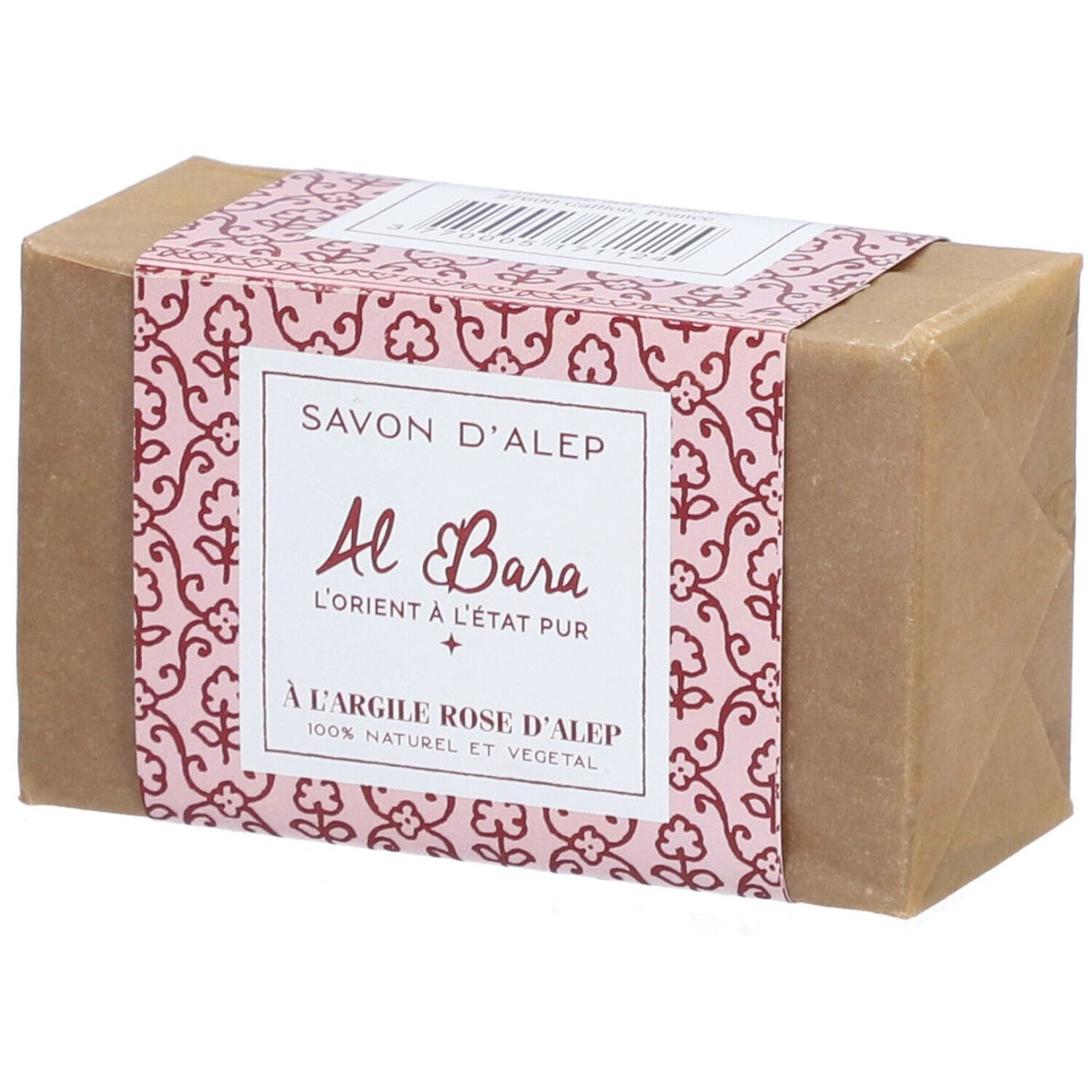 Al Bara Savon d'Alep à l'huile d'olive pure et à l'argile rose — 150 g
