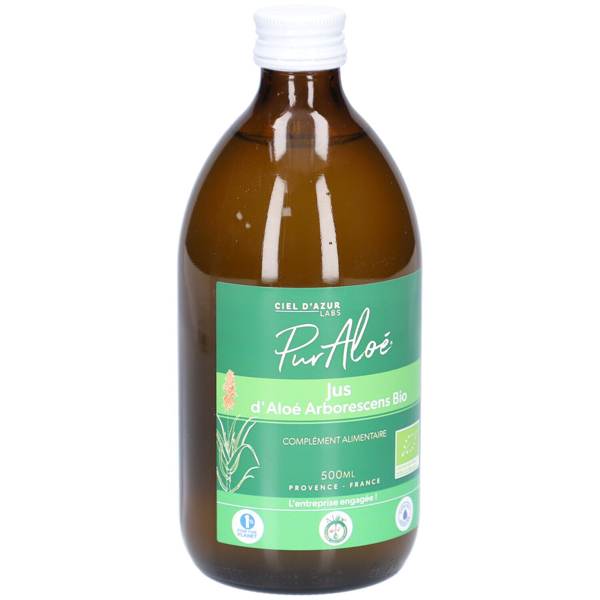 CIEL D'AZUR PurAloé Jus d'Aloé Arborescens Bio (500 ml)