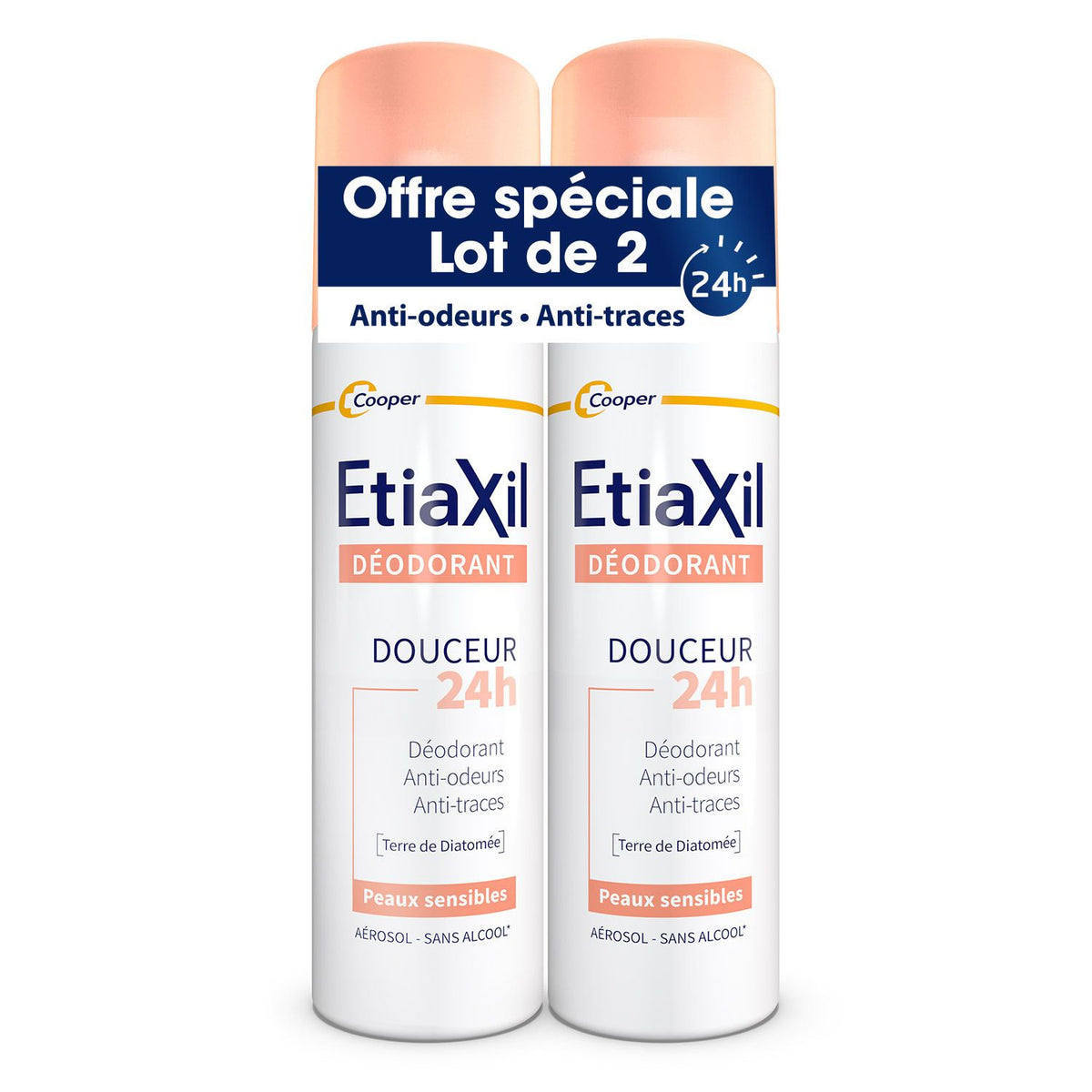 ETIAXIL - Déodorant - Transpiration Faible - Aisselles - 48h - Aérosol - Fabriqué en France - 150 ml - Lot de 2 — 2x150 ml