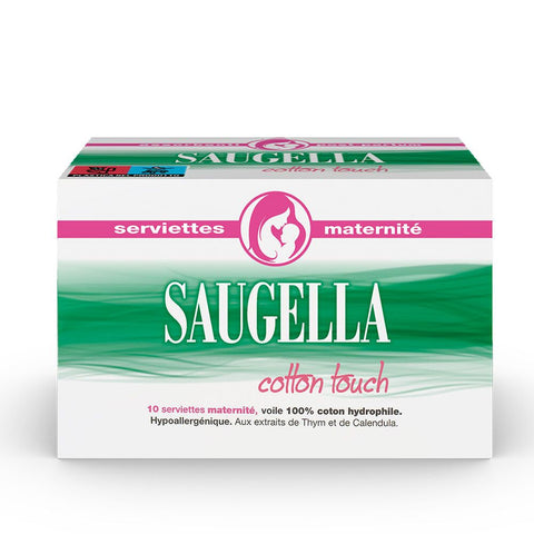 Saugella Cotton Touch serviettes hygiéniques maternité post-partum (10 pièces)