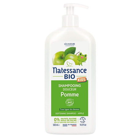 Natessance Kids Shampooing Doux Bio Pomme Sans Sulfate Corps & Cheveux — 500 ml