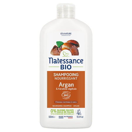 Natessance Shampooing Nourrissant Réparateur Argan et Kératine Végétale (500 ml)