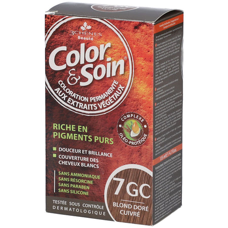 Les 3 Chênes Color & Soin Coloration 7GC blond doré cuivré — 135 ml