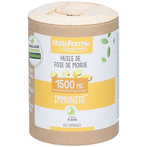 Nat&Form Huile de foie de morue en gélules (60 gélules)