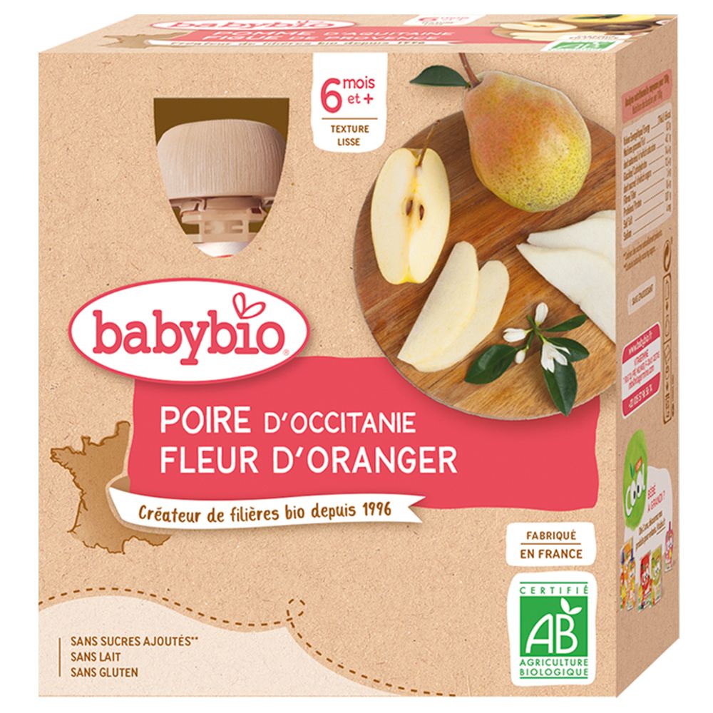 Babybio POIRE DE PROVENCE FLEUR D'ORANGER dès 6 mois (360 g)