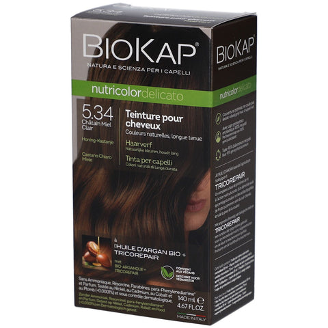 Biokap Nutricolor Delicato Hair Dye 5.34 Light Honey Chestnut 140ml