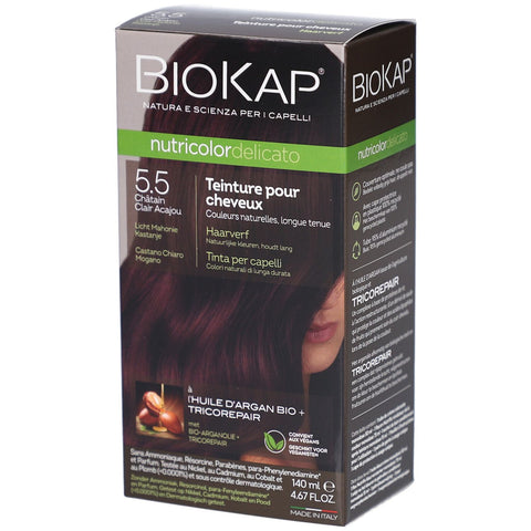 Biokap Nutricolordelicato Teinture Pour Cheveux 5.5 Châtain Clair Acajou — 140 ml