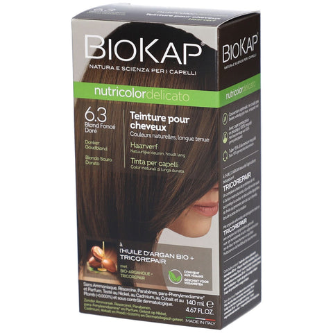 Biokap Nutricolordelicato Teinture Pour Cheveux 6.3 Blond Foncé Doré — 140 ml
