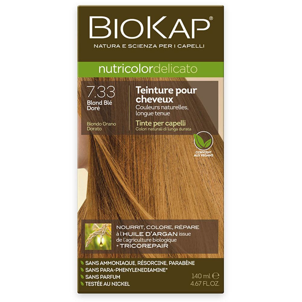 BIOKAP Nutricolor Delicato teinture pour cheveux 7.33 blond blé doré (140 ml)