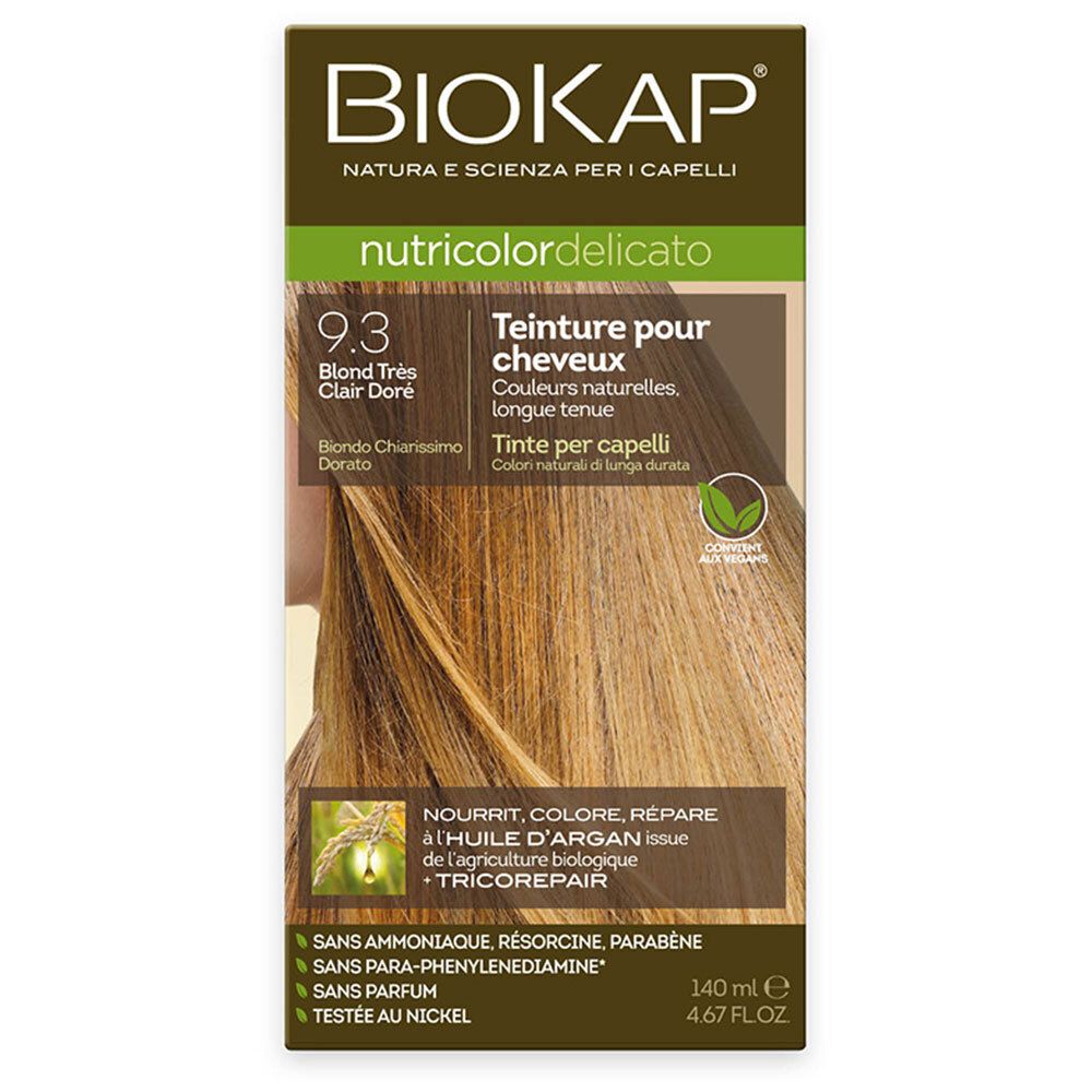 BIOKAP Nutricolor Delicato teinture pour cheveux 9.3 Blond très Clair Doré (140 ml)