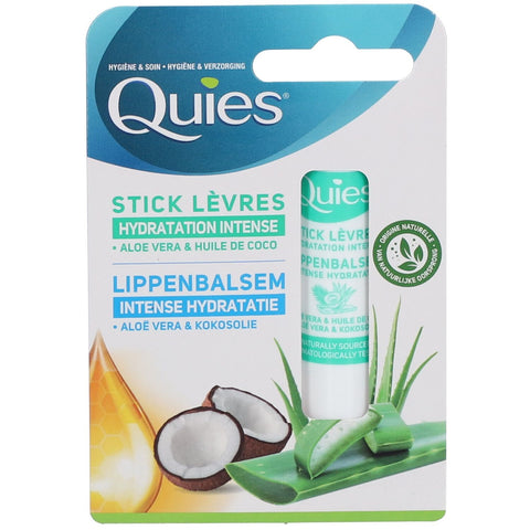 Quies Stick Lèvres Hydratant Aloë Vera - Huile de Noix de Coco (1 pièce)